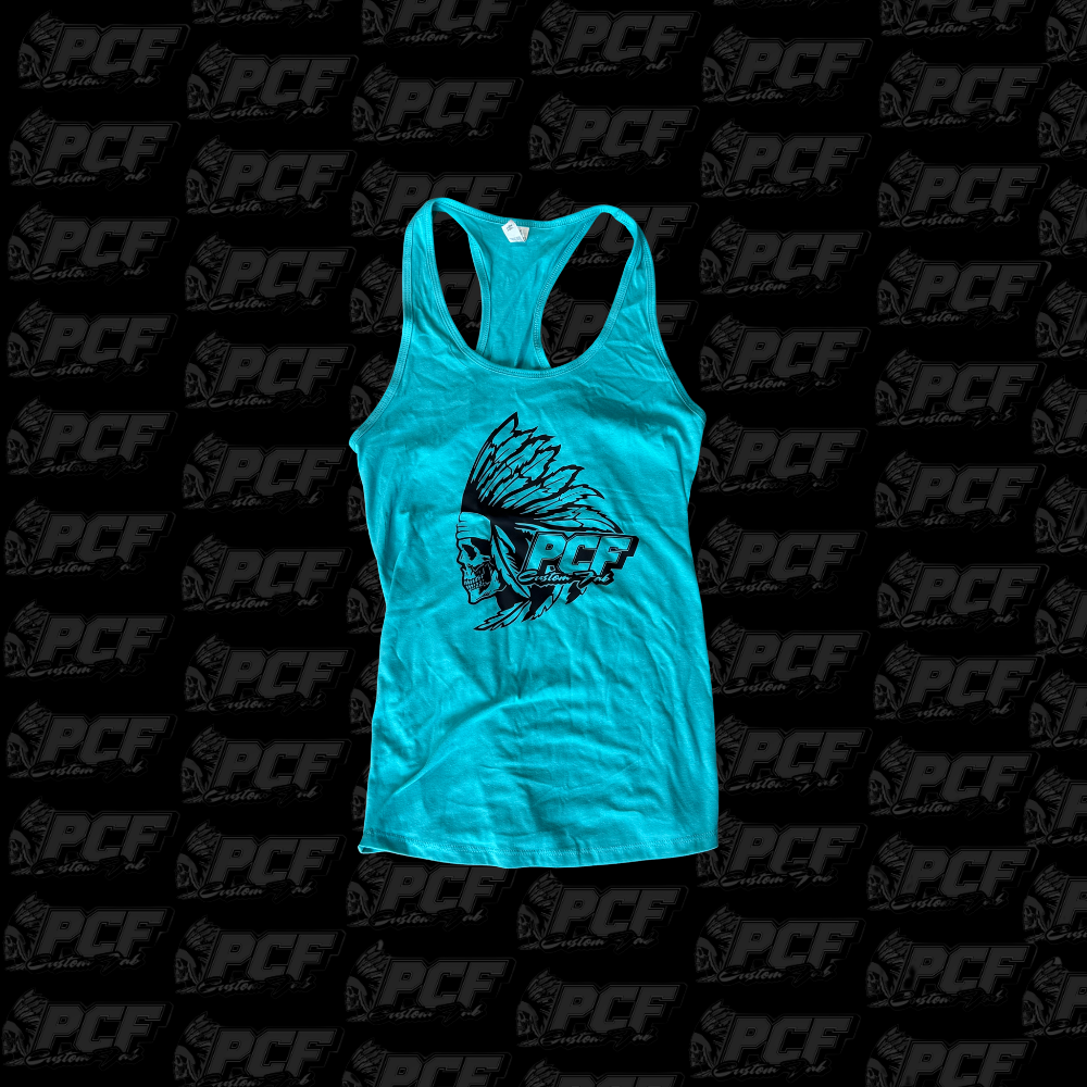 TEAL PCF RACERBACK TANK