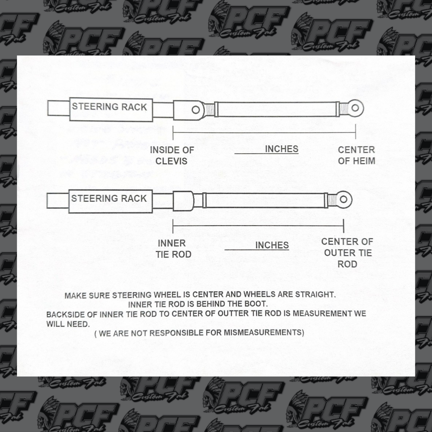 PCF G3 TIE RODS KIT