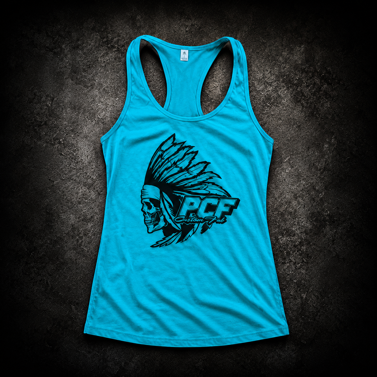 TEAL PCF RACERBACK TANK