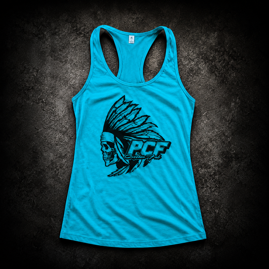 TEAL PCF RACERBACK TANK